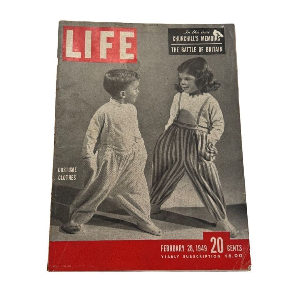 LIFE Magazine February 28, 1949 Costume Clothes Churchill Battle Britain BOXING